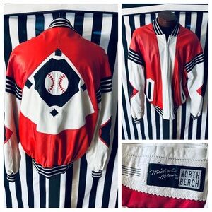 Michael Hoban North Beach Leather HOBO USA Vintage 90s Baseball Jacket - RARE!